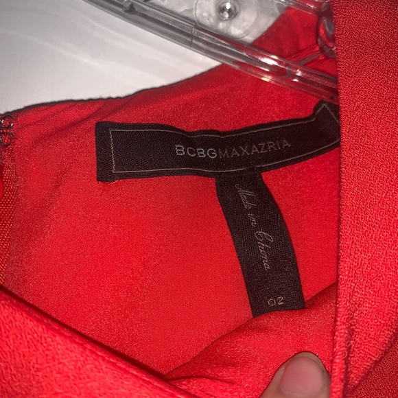 BCBGMAXAZARIA Coral Orange Red Mini Dress Women’s Size 2 Like New Condition - Picture 2 of 5